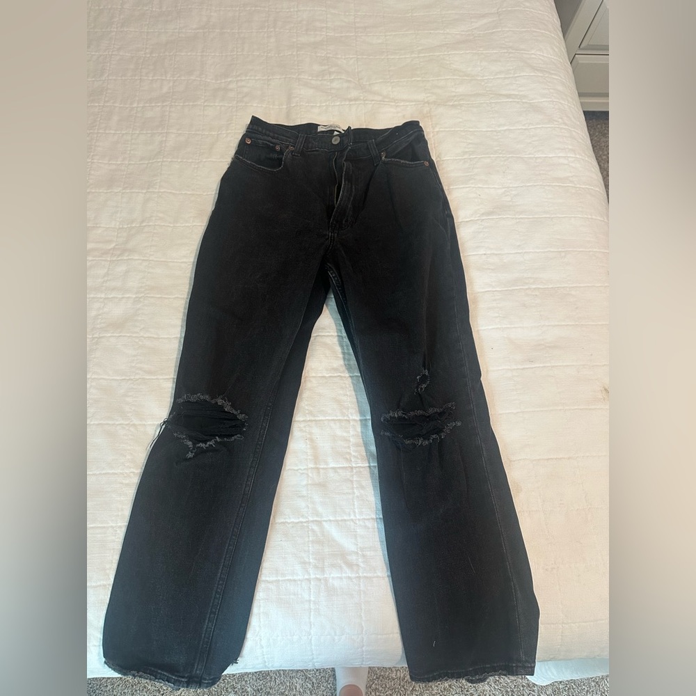 Abercrombie - The Ankle Straight - Curve love Black Jean